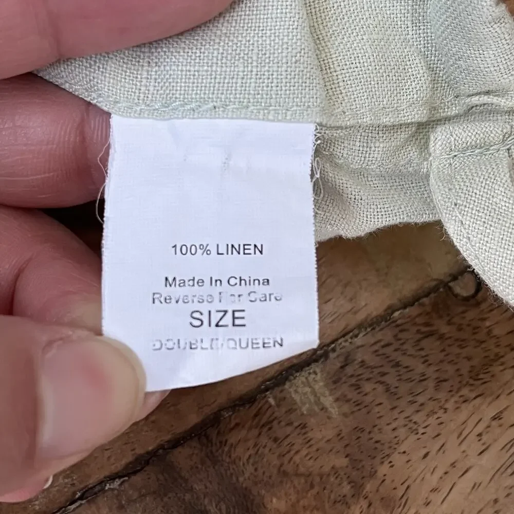 Eileen Fisher Home Duvet Cover Double Queen Size 100% Linen Home Bedding